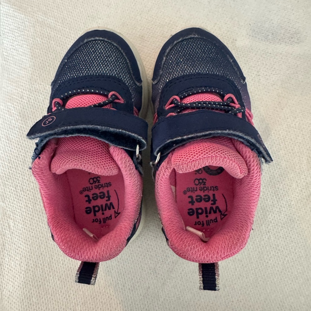 Stride Rite Navy and Pink Kids Sneakers